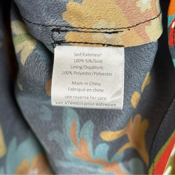 NWT CAROLINE CONSTAS Adelle Silk Asymmetric Floral Maxi Skirt Size Medium Black - Picture 9 of 10